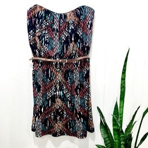 Three Pink Hearts Strapless Dress Size M